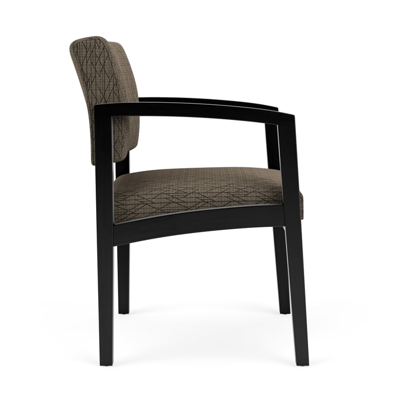 Lenox Wood Reception Waiting Room Wood Guest Chair / Black Wood / Brown