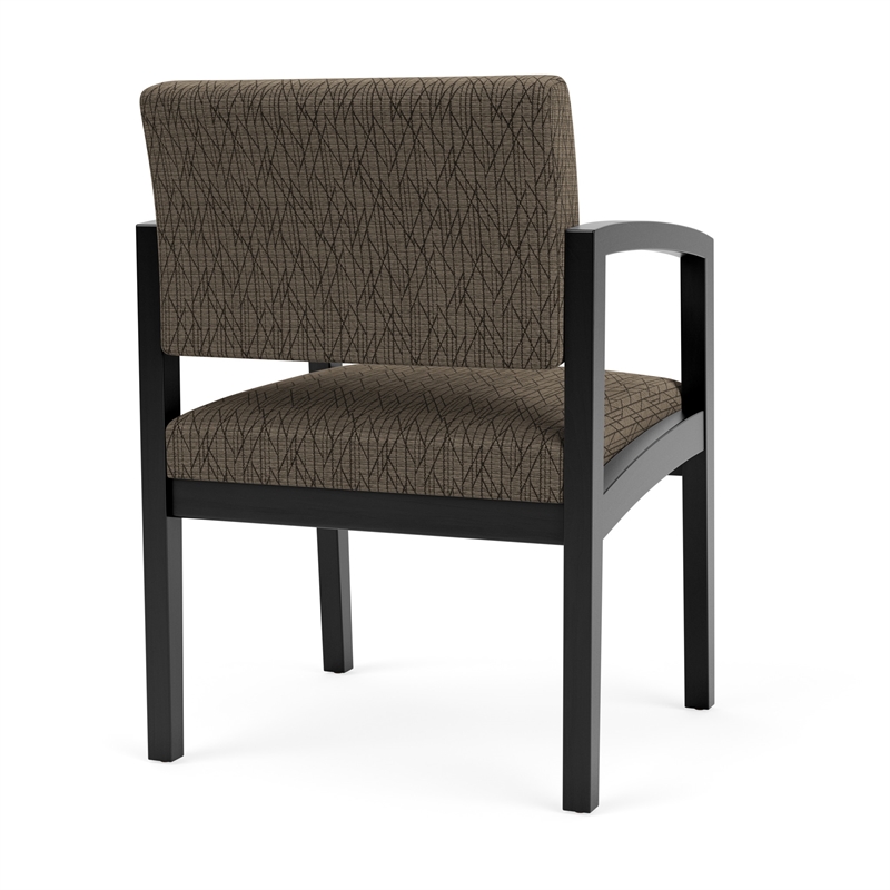 Lenox Wood Reception Waiting Room Wood Guest Chair / Black Wood / Brown