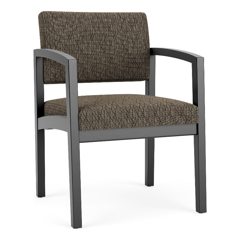 Lenox Wood Reception Waiting Room Wood Guest Chair / Black Wood / Brown