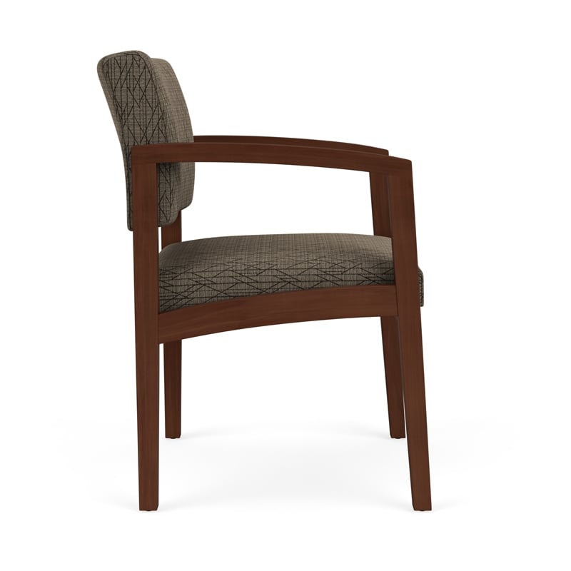Lenox Wood Reception Waiting Room Wood Guest Chair / Walnut Wood / Brown