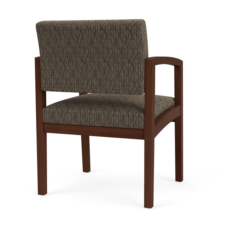 Lenox Wood Reception Waiting Room Wood Guest Chair / Walnut Wood / Brown