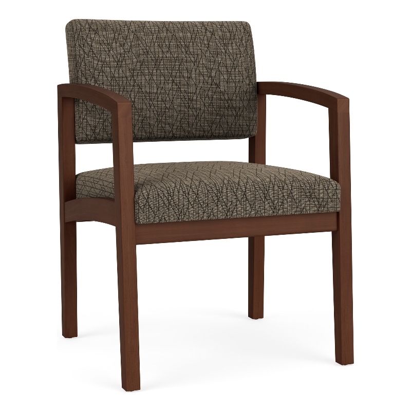 Lenox Wood Reception Waiting Room Wood Guest Chair / Walnut Wood / Brown