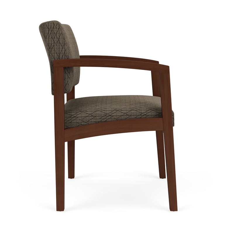 Lenox Wood Reception Waiting Oversize Guest Chair / Walnut Wood / Brown