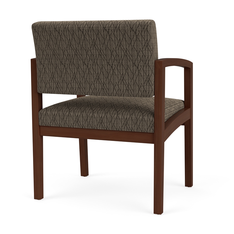 Lenox Wood Reception Waiting Oversize Guest Chair / Walnut Wood / Brown