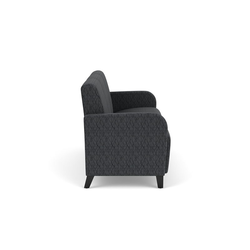 Siena 3-Seat Lounge Reception Tandem Seating / Black Steel Legs / Dark Gray