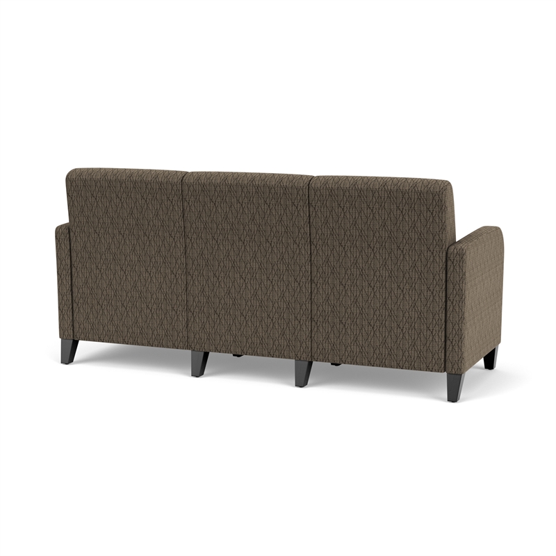 Siena 3-Seat Lounge Reception Waiting Tandem Seating / Black Steel Legs / Brown