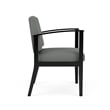 Amherst Wood Reception Waiting Room Guest Chair / Black Wood / Light Gray