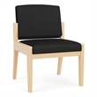 Amherst Wood Reception Waiting Armless Guest Chair / Natural Wood / Black