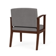 Amherst Wood Reception Waiting Oversize Guest Chair / Walnut Wood / Light Gray