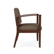 Amherst Wood Reception Waiting Oversize Guest Chair / Walnut Wood / Brown