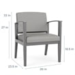 Amherst Wood Reception Waiting Oversize Guest Chair / Walnut Wood / Brown