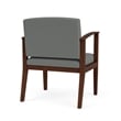 Amherst Wood Reception Waiting Oversize Guest Chair / Walnut Wood / Light Gray