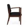 Amherst Wood Reception Waiting Oversize Guest Chair / Walnut Wood / Black