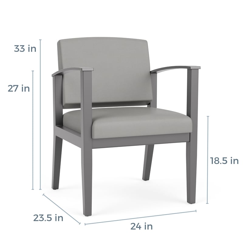 Amherst Wood Reception Waiting Room Guest Chair / Black Wood / Navy Blue