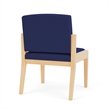 Amherst Wood Reception Waiting Armless Guest Chair / Natural Wood / Blue