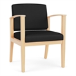 Amherst Wood Reception Waiting Room Guest Chair / Natural Wood / Black