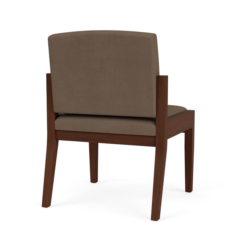 Amherst Wood Reception Waiting Armless Guest Chair / Walnut Wood / Brown