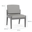 Amherst Wood Reception Waiting Armless Guest Chair / Walnut Wood / Brown