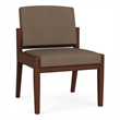 Amherst Wood Reception Waiting Armless Guest Chair / Walnut Wood / Brown