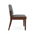 Amherst Wood Reception Waiting Armless Guest Chair / Walnut Wood / Light Gray