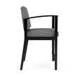 Amherst Wood Reception Waiting Room Hip Chair / Black Wood / Light Gray