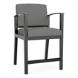 Amherst Wood Reception Waiting Room Hip Chair / Black Wood / Light Gray