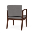 Amherst Wood Reception Waiting Room Guest Chair / Walnut Wood / Light Gray