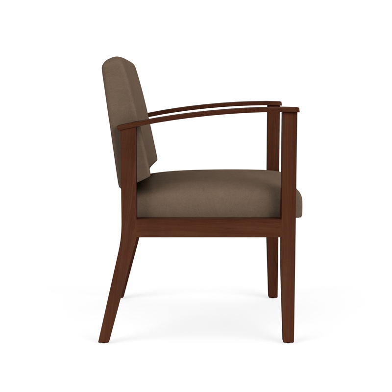 Amherst Wood Reception Waiting Room Healthcare Guest Chair / Walnut Wood / Brown
