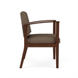 Amherst Wood Reception Waiting Room Healthcare Guest Chair / Walnut Wood / Brown