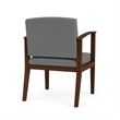 Amherst Wood Reception Waiting Room Guest Chair / Walnut Wood / Light Gray