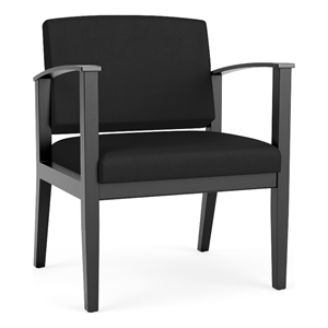 Amherst Wood Reception Waiting Oversize Guest Chair / Black Wood / Black