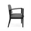 Amherst Wood Reception Waiting Oversize Guest Chair / Black Wood / Light Gray