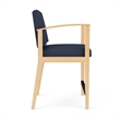 Amherst Wood Reception Waiting Room Healthcare Hip Chair / Natural Wood / Blue