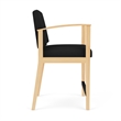 Amherst Wood Reception Waiting Room Healthcare Hip Chair / Natural Wood / Black
