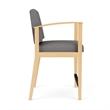 Amherst Wood Reception Waiting Room Hip Chair / Natural Wood / Light Gray