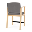 Amherst Wood Reception Waiting Room Hip Chair / Natural Wood / Light Gray