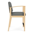 Amherst Wood Reception Waiting Room Hip Chair / Natural Wood / Light Gray