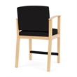 Amherst Wood Reception Waiting Room Healthcare Hip Chair / Natural Wood / Black
