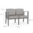Amherst Wood Reception Waiting Room Healthcare 2-Seat Chair / Black Wood / Blue