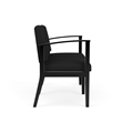 Amherst Wood Reception Waiting Room Healthcare 2-Seat Chair / Black Wood / Black
