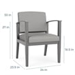 Amherst Wood Reception Waiting Room Guest Chair / Walnut Wood / Navy Blue