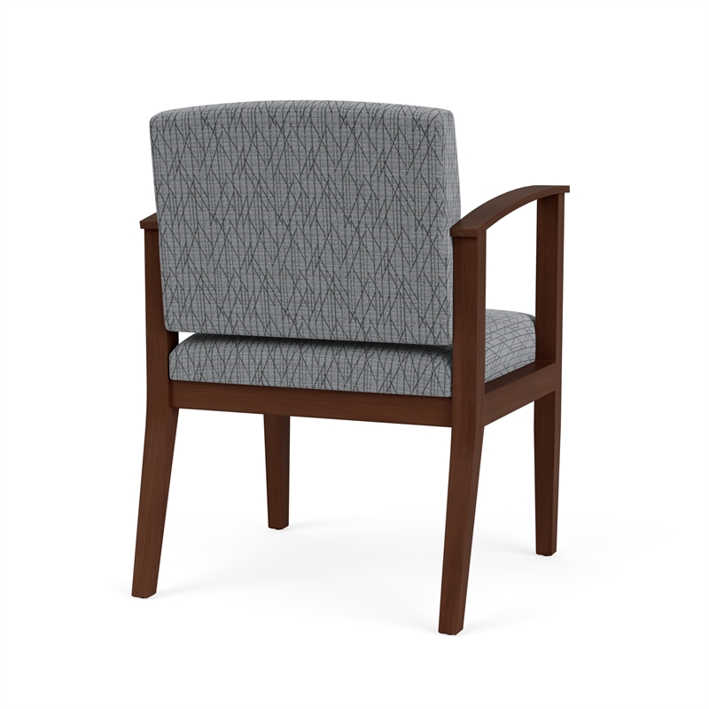 Amherst Wood Reception Waiting Room Healthcare Guest Chair / Walnut Wood / Gray