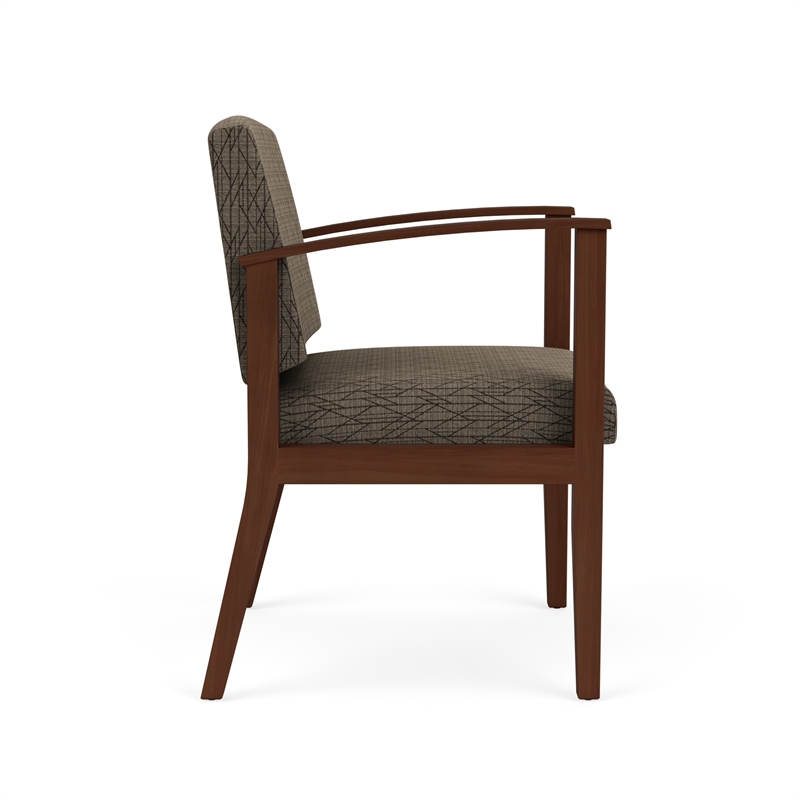 Amherst Wood Reception Waiting Room Healthcare Guest Chair / Walnut Wood / Brown