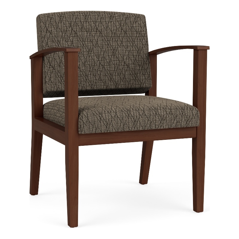 Amherst Wood Reception Waiting Room Healthcare Guest Chair / Walnut Wood / Brown