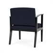 Amherst Wood Reception Waiting Oversize Guest Chair / Black Wood / Navy Blue