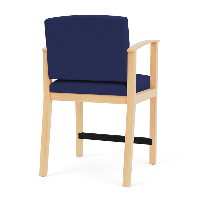 Amherst Wood Reception Waiting Room Healthcare Hip Chair / Natural Wood / Blue
