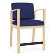 Amherst Wood Reception Waiting Room Healthcare Hip Chair / Natural Wood / Blue