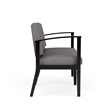 Amherst Wood Reception Waiting Room 2-Seat Chair / Black Wood / Light Gray