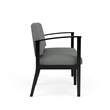 Amherst Wood Reception Waiting Room 2-Seat Chair / Black Wood / Light Gray