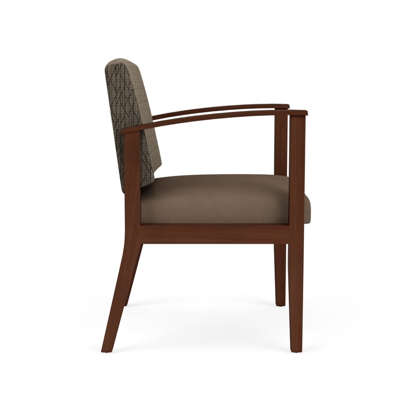 Amherst Wood Reception Waiting Guest Chair / Walnut Wood / Brown / Brown